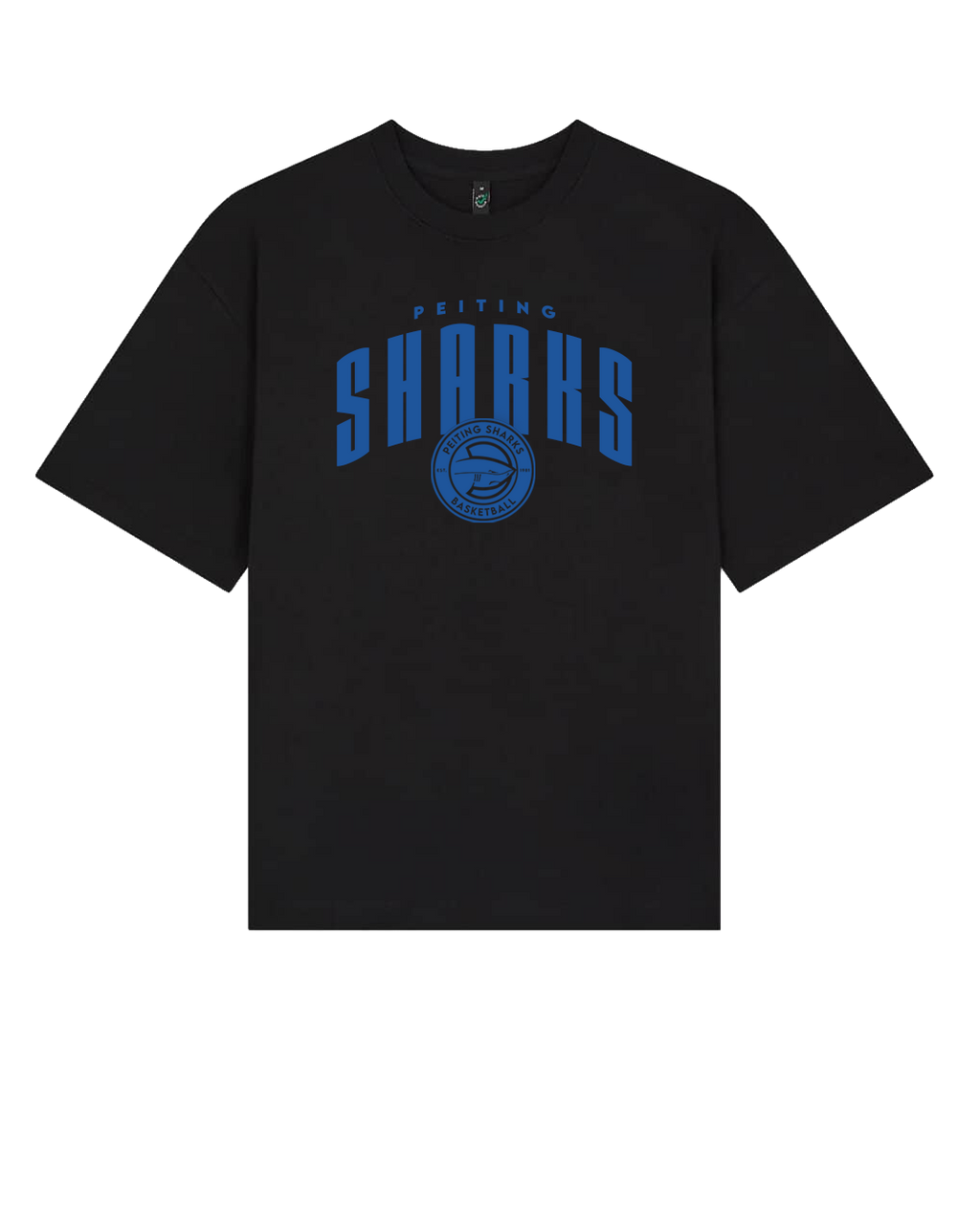 Oversized Tshirt Sharks – Schwarz