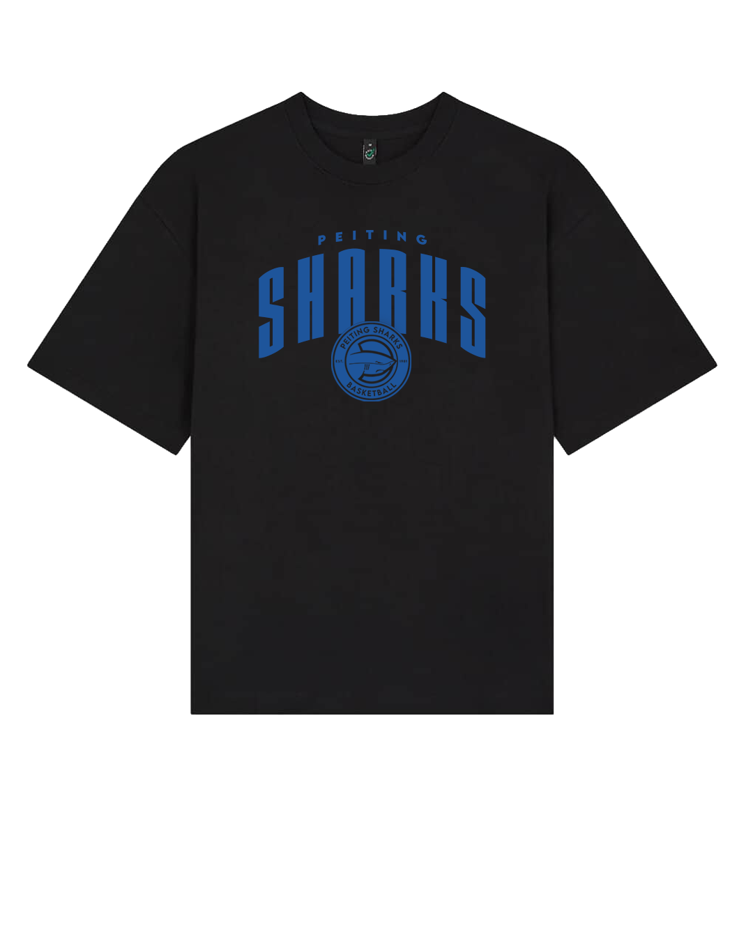 Oversized Tshirt Sharks – Schwarz