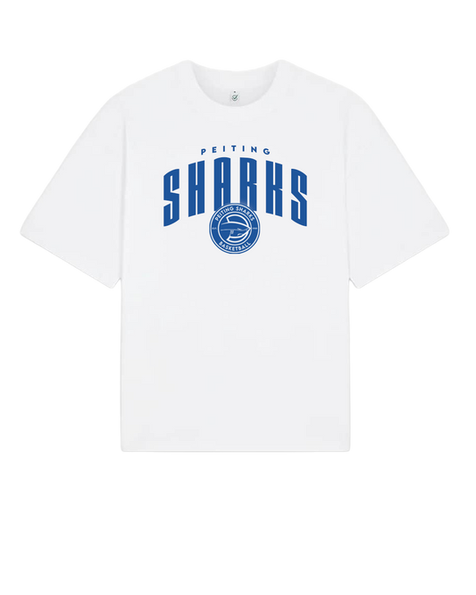 Oversized Tshirt Sharks – Weiß
